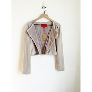 NWT ZAC POSEN Z Spoke Taupe Tan Wool Blend Cropped Jacket Coat 12